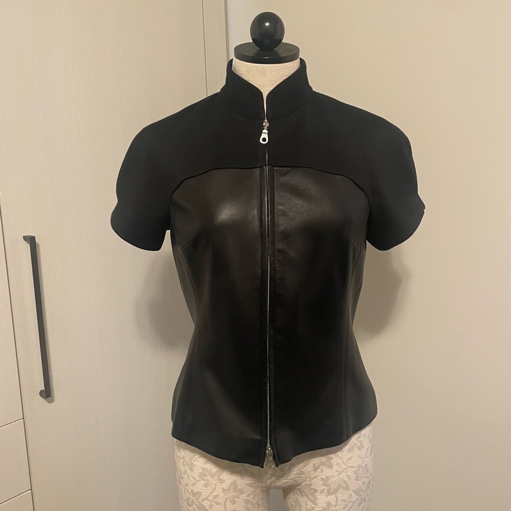 Joeffer Caoc short sleeve lamb skin jacket